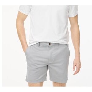 J Crew Shorts Mens 32 Gray Chino Shorts 7 Inch Inseam Flat Front Preppy L0923